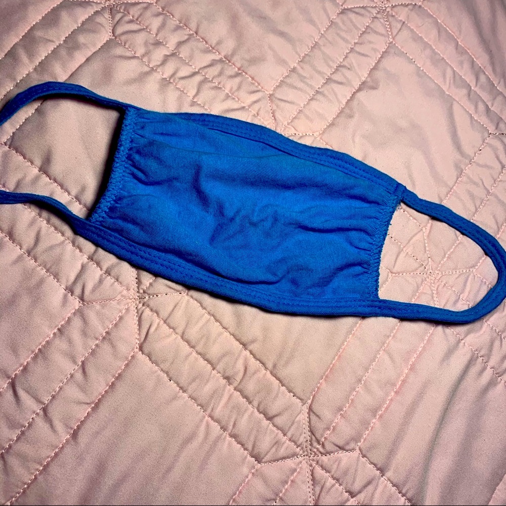 Teal blue handmade mask